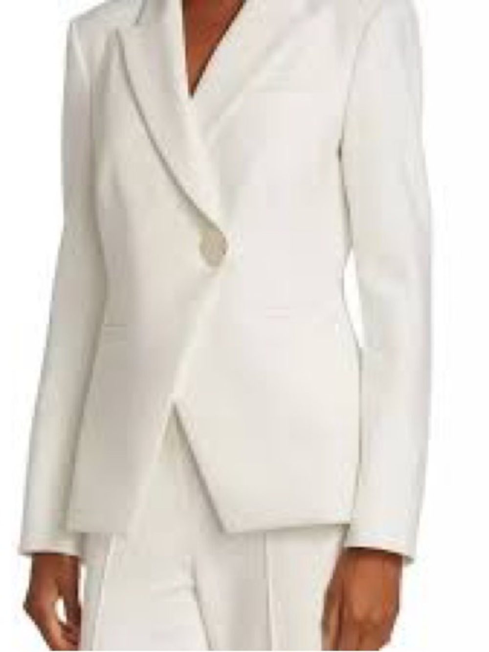 VERONICA BEARD Charlize Dickey One-Button Tailored Blazer Jacket White size 2